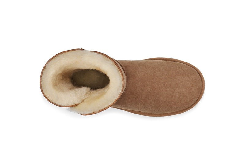 Chestnut Side Zip Mid-Calf Boots — New Arrival | In Stock