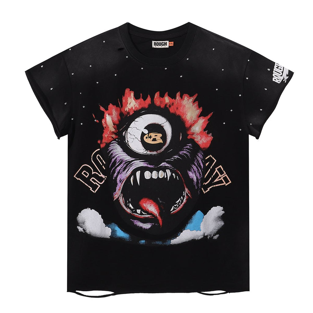 Rough Play Monster Graphic Washed T-Shirt