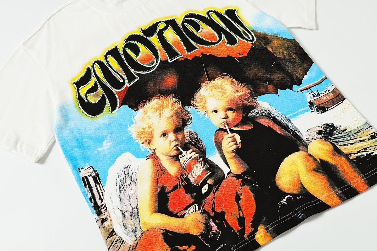 Mixed Emotion Photo Graphic Short-Sleeve T-Shirt