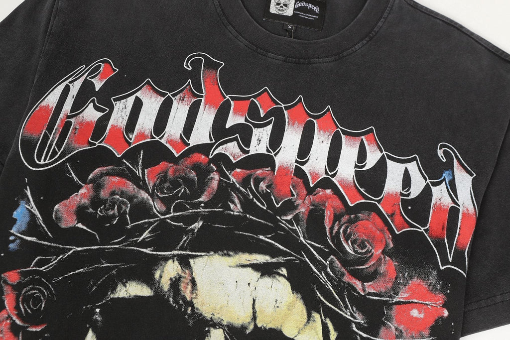 Godspeed Skull & Roses Graphic T-Shirt