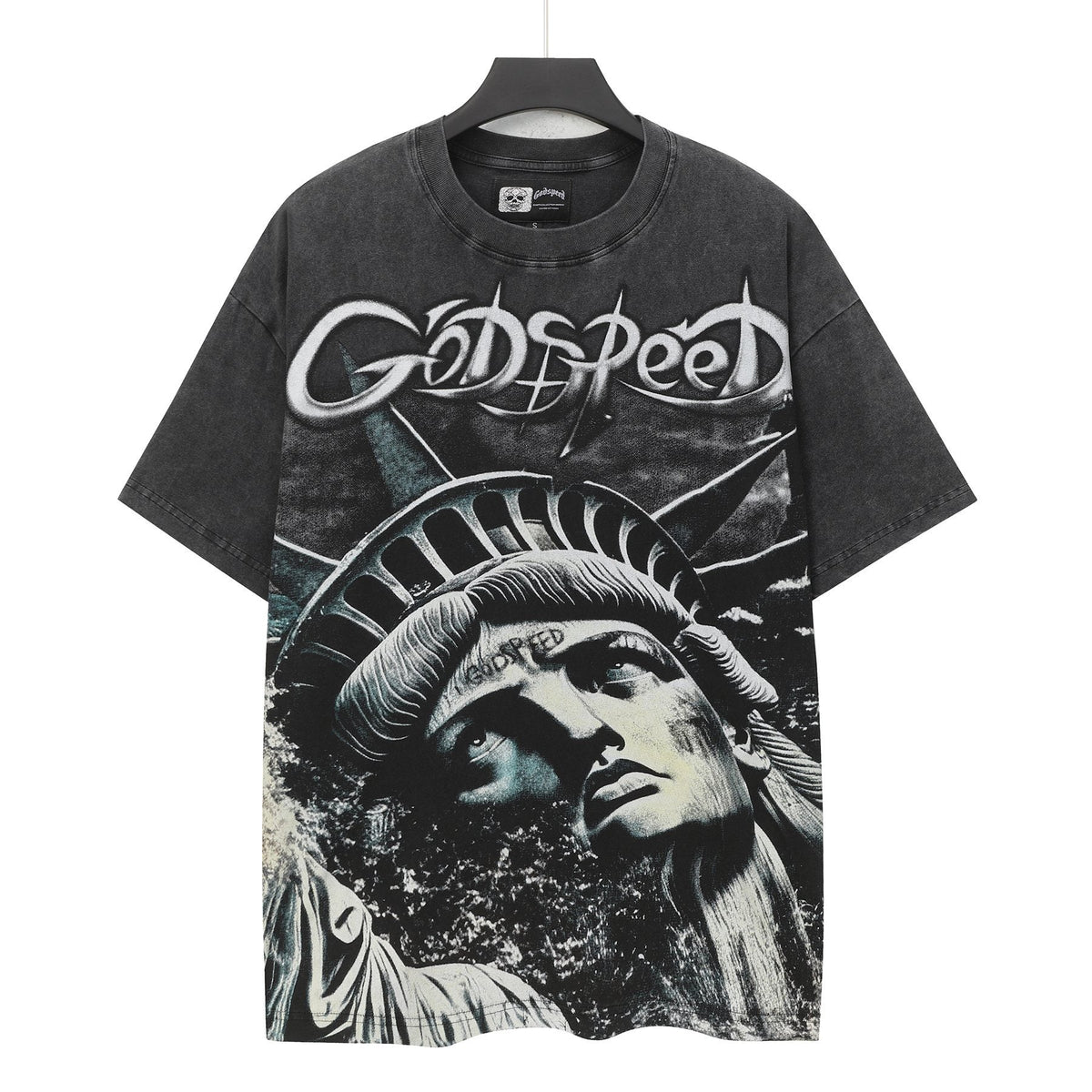 Godspeed Statue of Liberty Washed Graphic T-Shirt