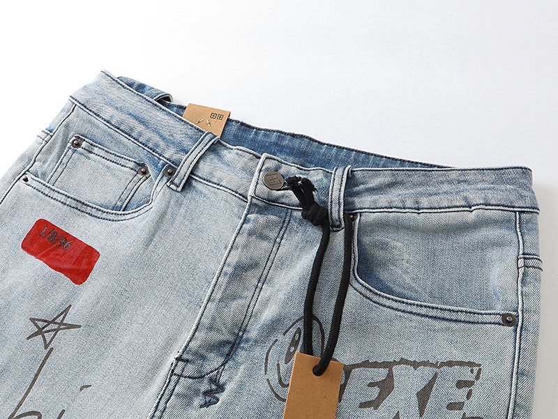 Ksubi Light Blue Graffiti Slim Tapered Jeans