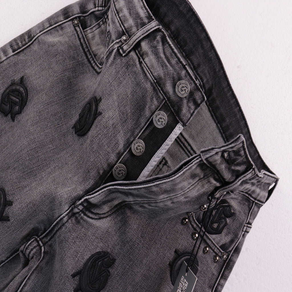 Godspeed Embroidered Denim Shorts