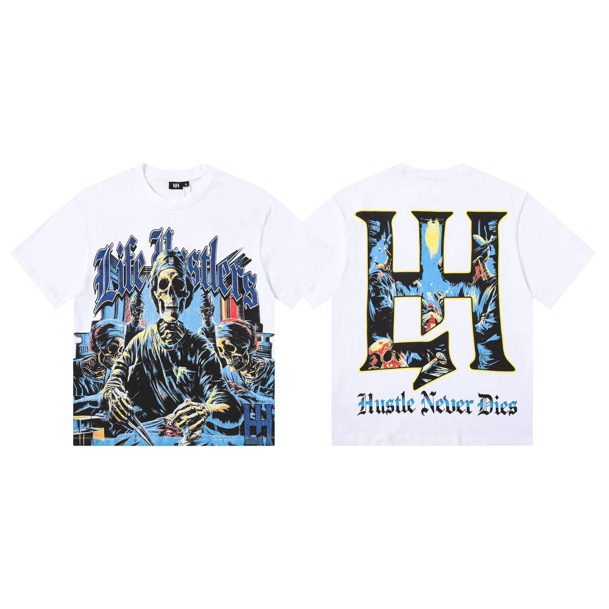 Life Hustlere Skeleton Graphic Short-Sleeve T-Shirt
