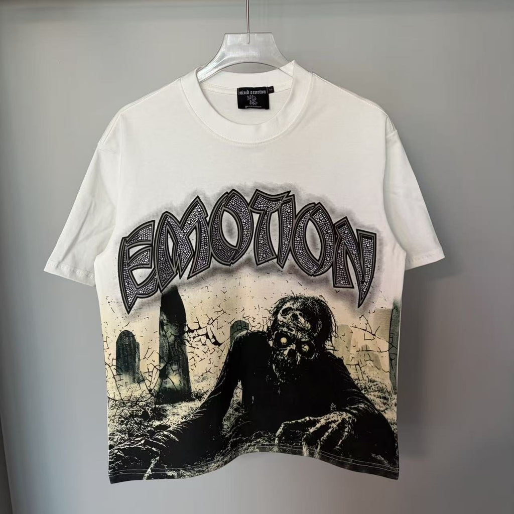 MIXED EMOTION Zombie Gothic Graphic T-Shirt