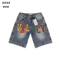 VALLEY Multicolor Embroidered Denim Shorts