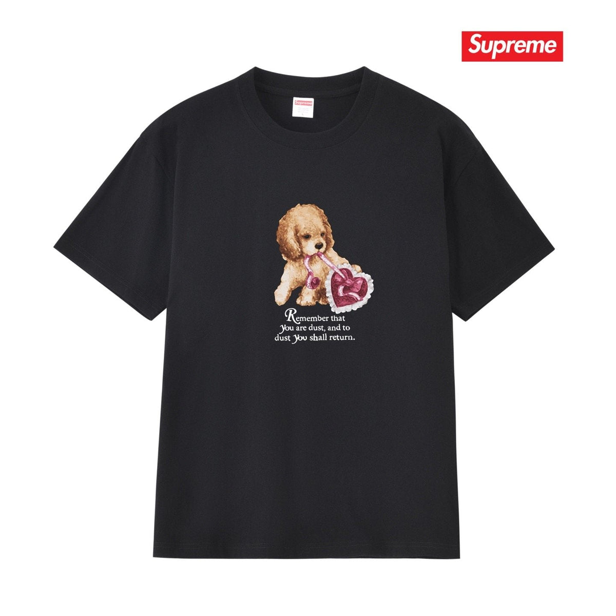 Supreme Dog and Heart Graphic T-Shirt