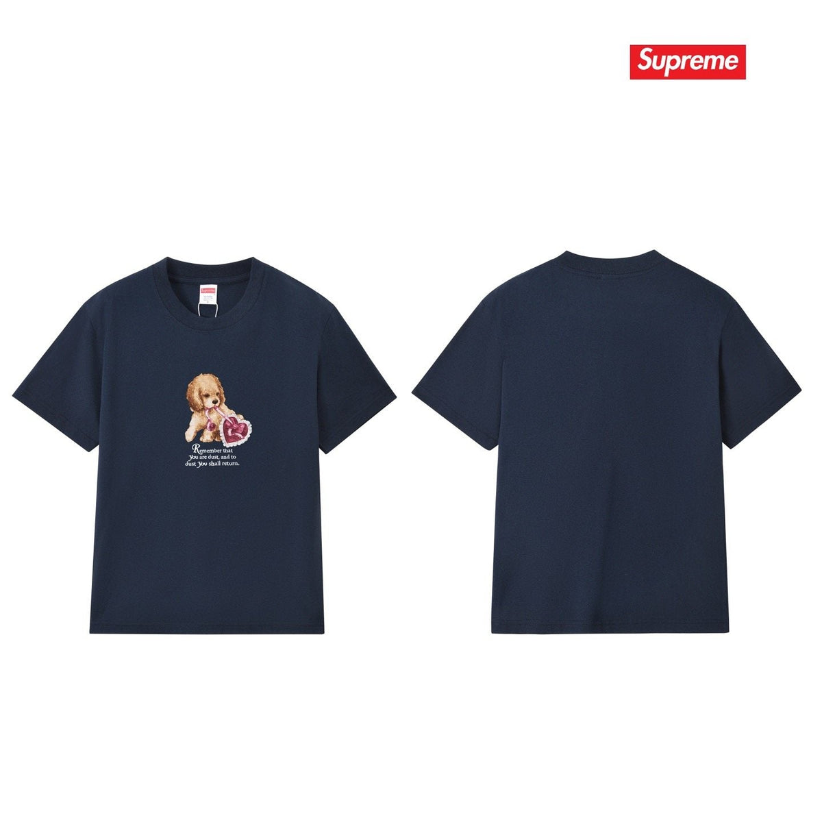Supreme Dog and Heart Graphic T-Shirt