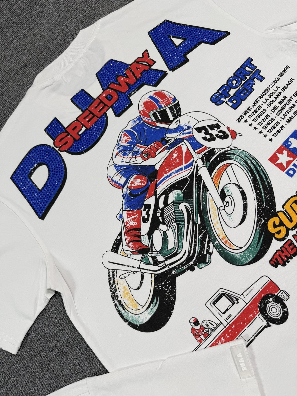 DUAA Speedway Motorcycle Racing Graphic T-Shirt