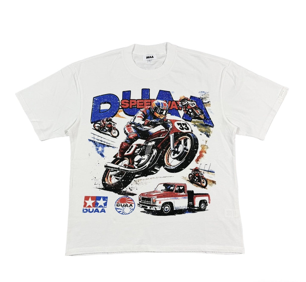 DUAA Speedway Motorcycle Racing Graphic T-Shirt