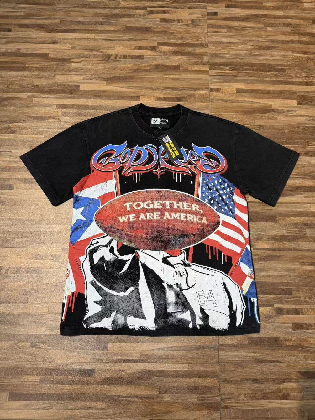 Godspeed Together We Are America Football Graphic T-Shirt