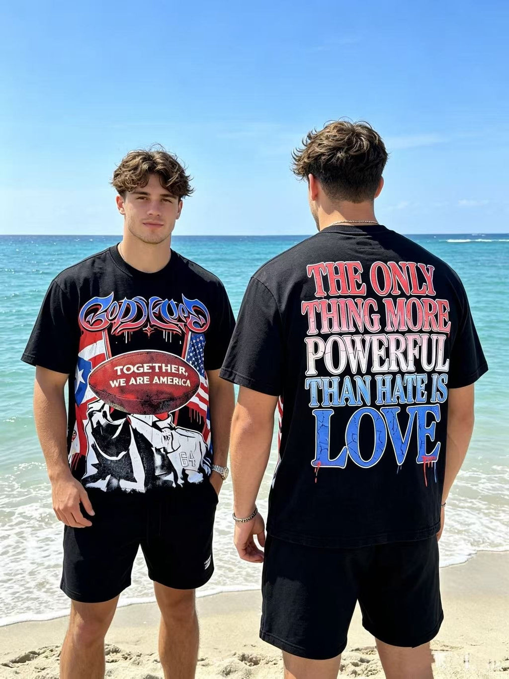 Godspeed Together We Are America Football Graphic T-Shirt
