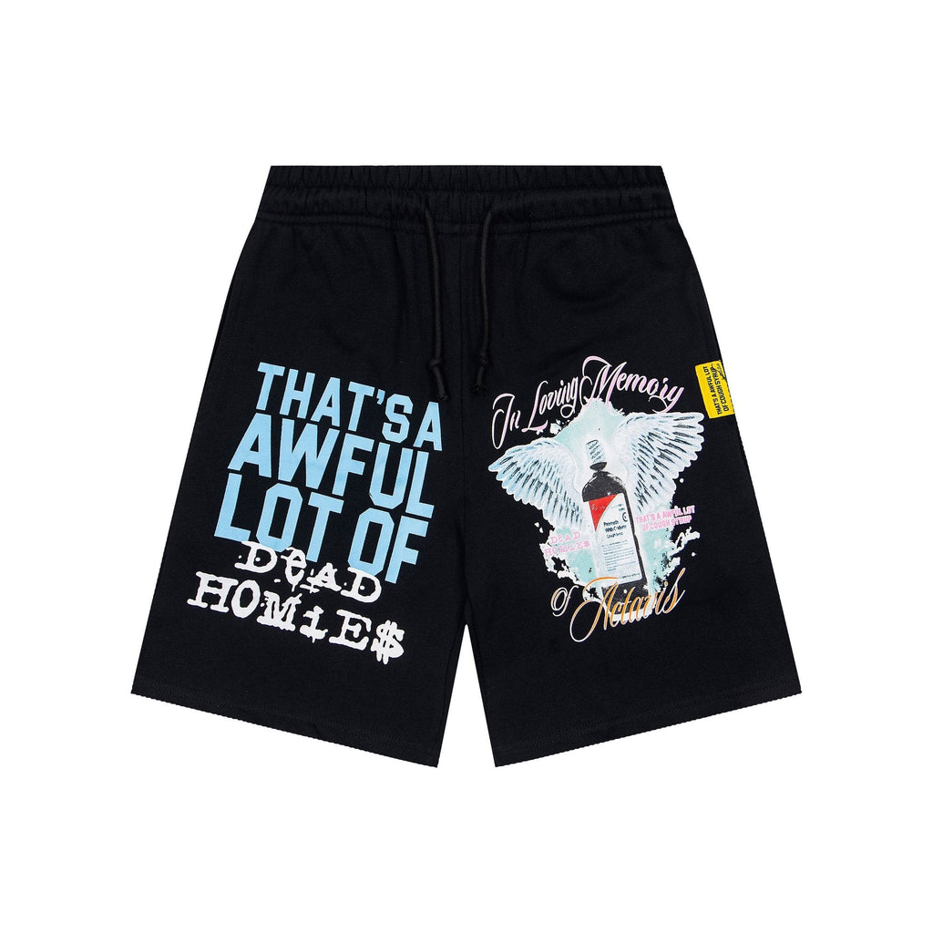 THAT'S A AWFUL LOT OF COUGH SYRUP Black Graphic Shorts