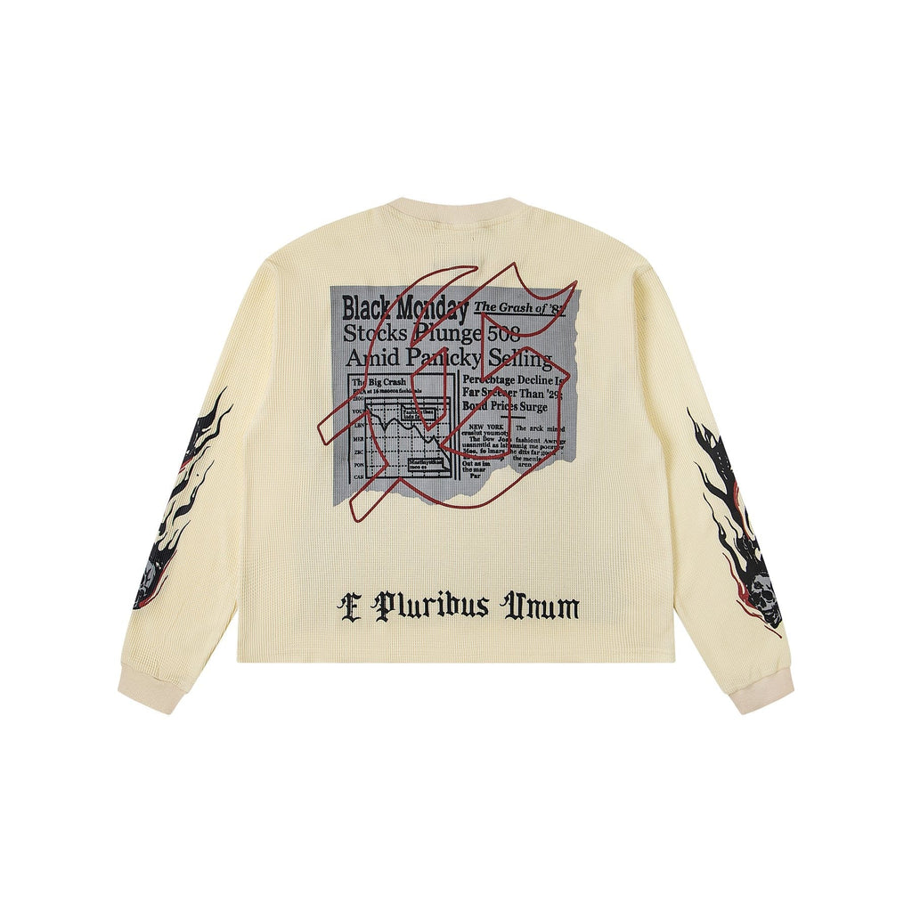 Godspeed Newspaper Skull Graphic Long-Sleeve T-Shirt