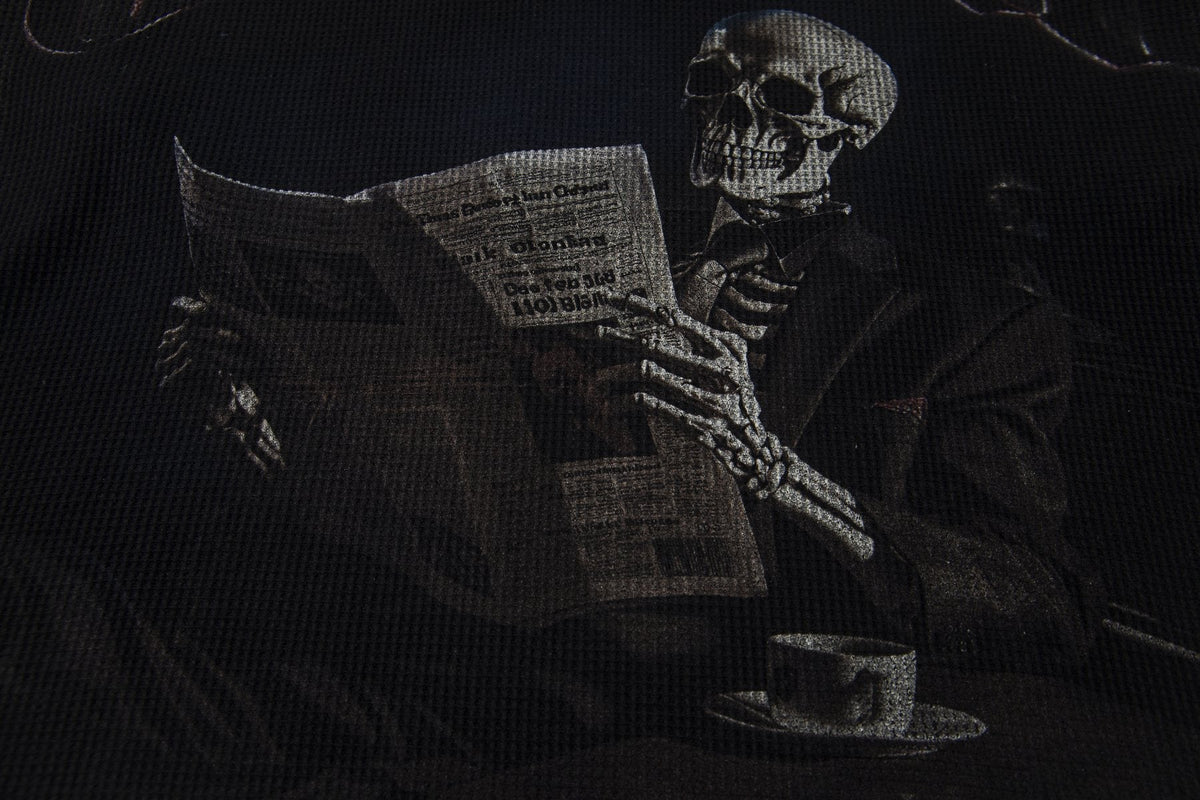 Godspeed Newspaper Skull Graphic Long-Sleeve T-Shirt
