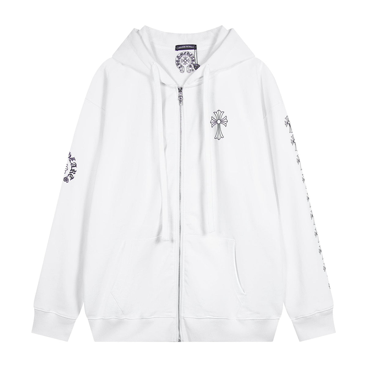 Chrome Hearts Horseshoe Cross Sanskrit Zip Hoodie