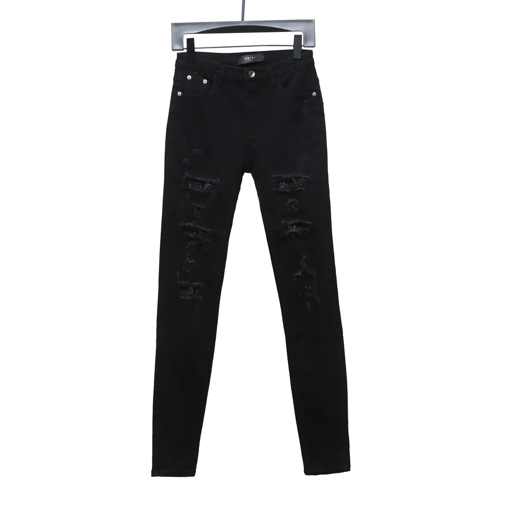 AMIRI Black Denim Distressed Jeans