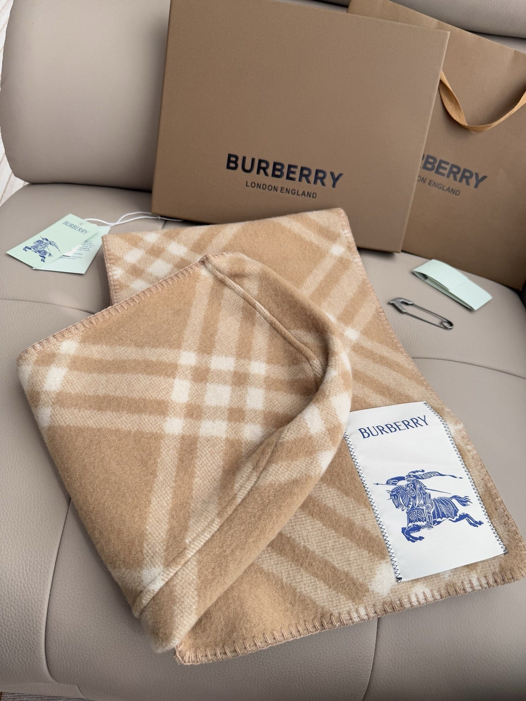 Burberry Style Classic Plaid Fringe Scarf