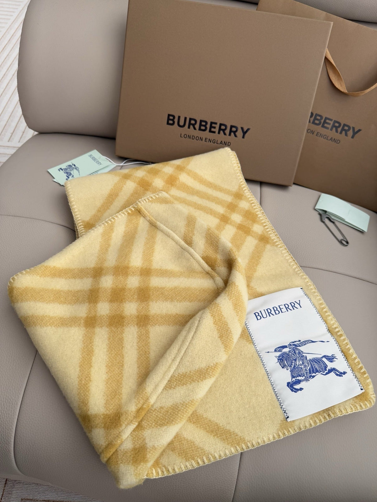 Burberry Style Classic Plaid Fringe Scarf