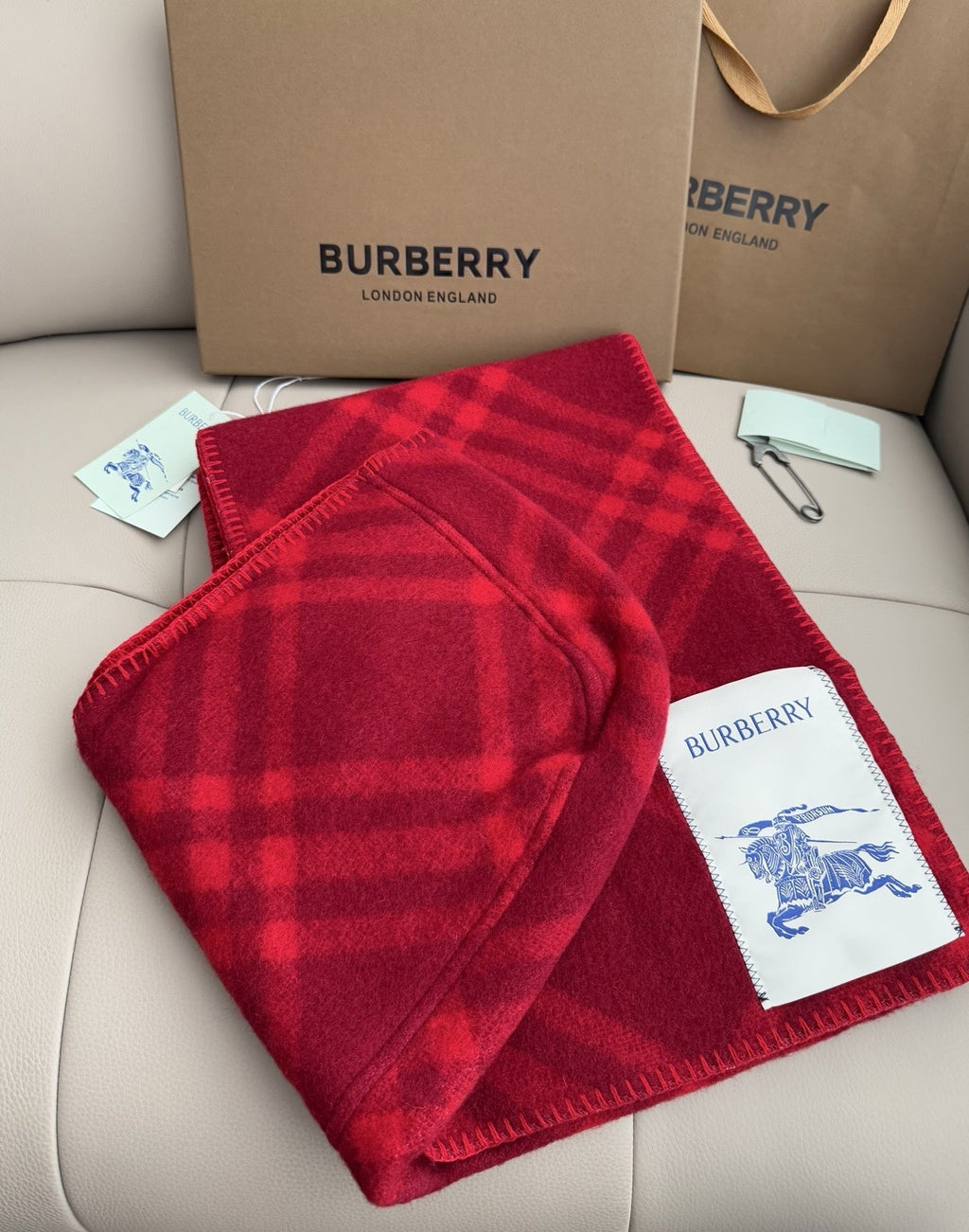 Burberry Style Classic Plaid Fringe Scarf