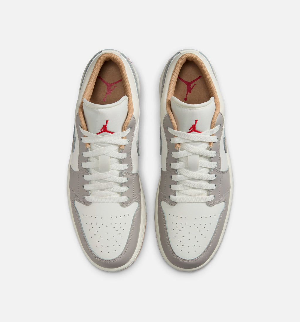 Air Jordan 1 Low Sail Fire Red Men's Shoes - Sail/Red/College Grey/Hemp