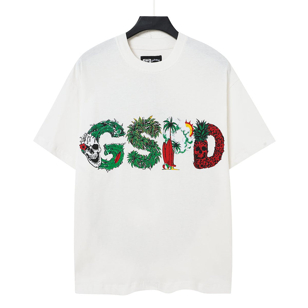 Godspeed Tropical Skull Wave Graphic T-Shirt