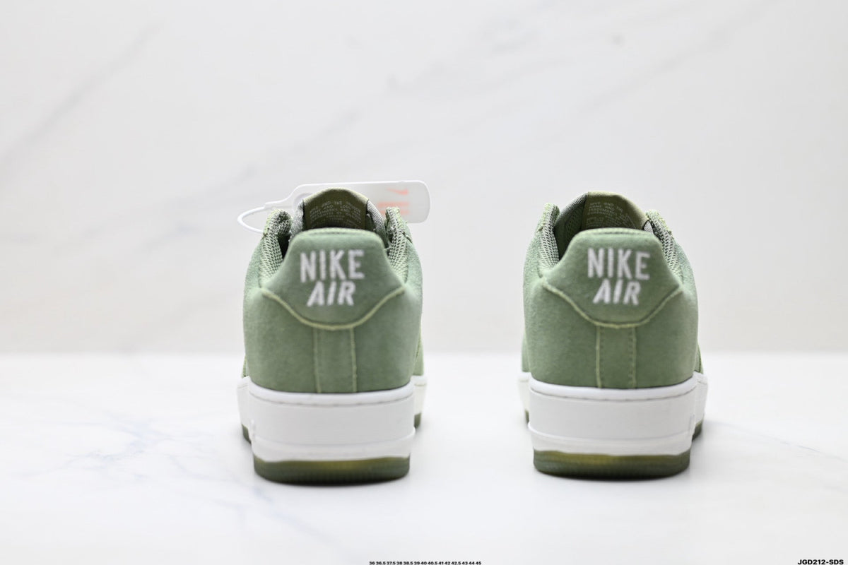 Nike Air Force 1 Low Sage Green Suede Look Unisex Sneakers Style 08