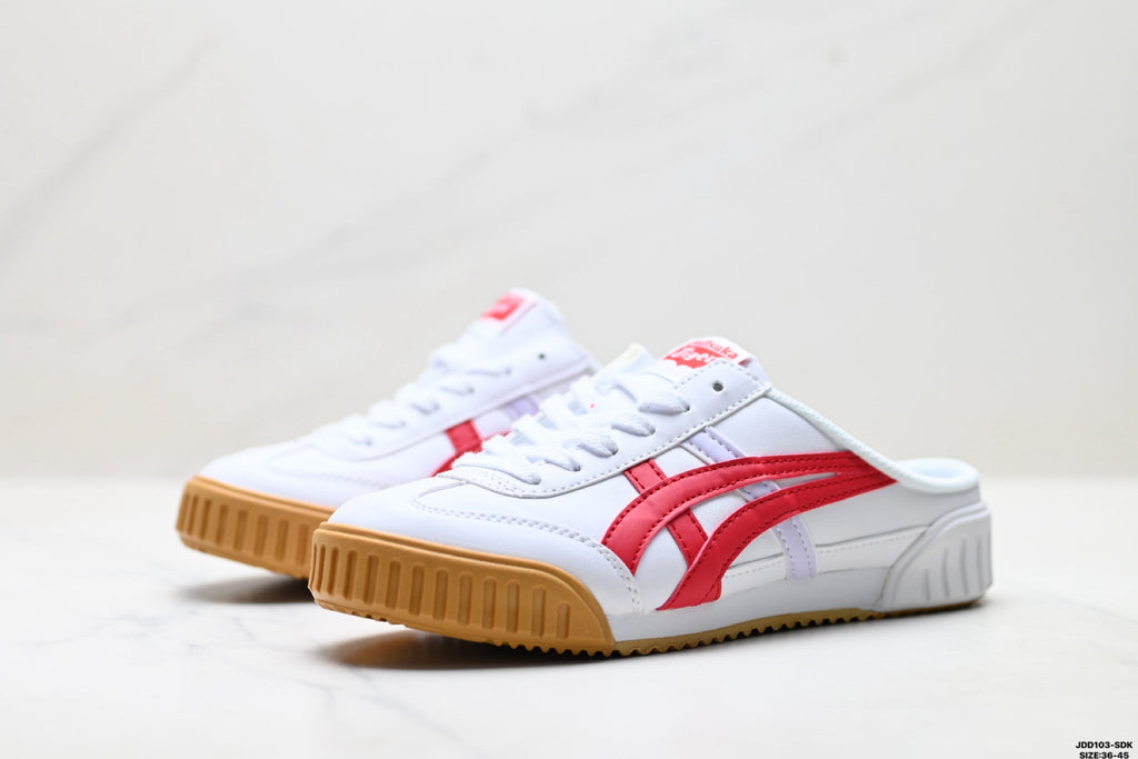 Onitsuka Tiger Retro Low Top White Red Gum Unisex Shoes Style 01