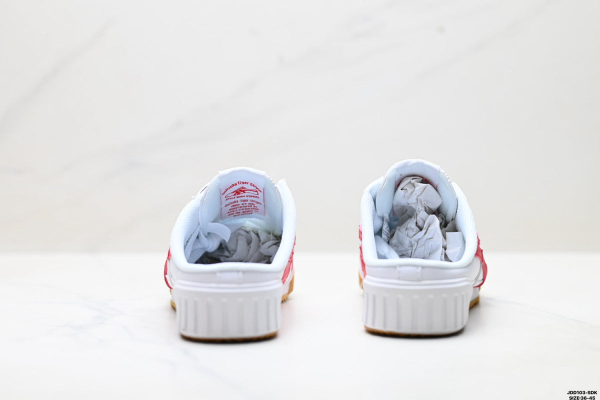 Onitsuka Tiger Retro Low Top White Red Gum Unisex Shoes Style 01