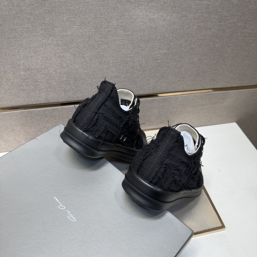 Rick Owens Black Low-Top Sneakers