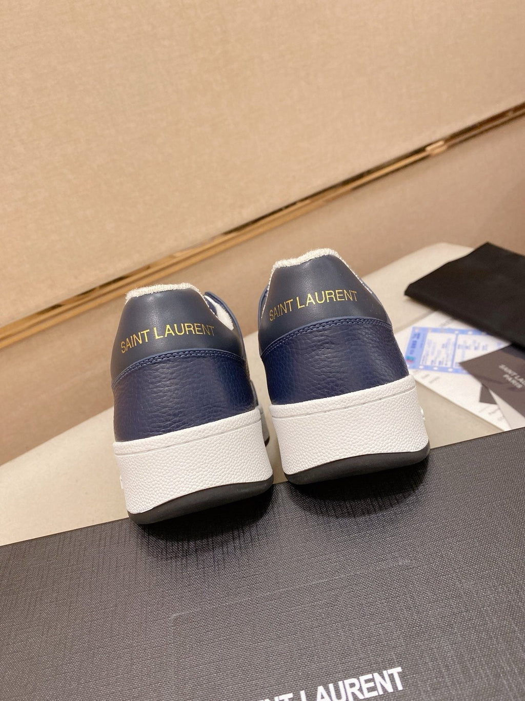 Saint Laurent SL 61 Navy Blue and White Sneakers