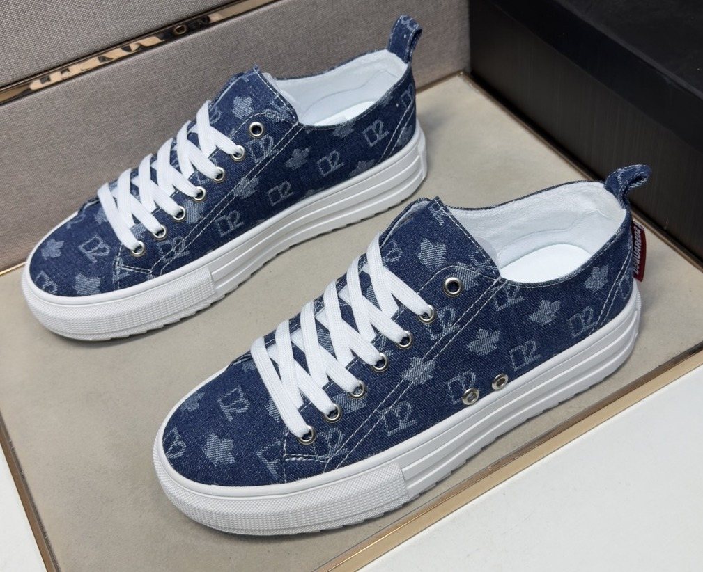 Dsquared2 Men's Navy Blue Patterned Sneakers