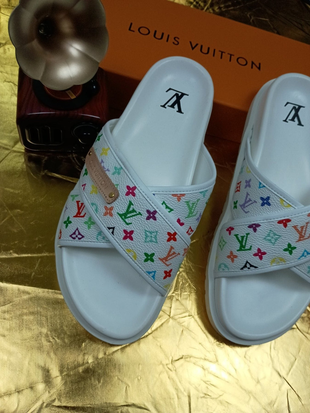 Louis Vuitton Multicolor Monogram Slide Sandals
