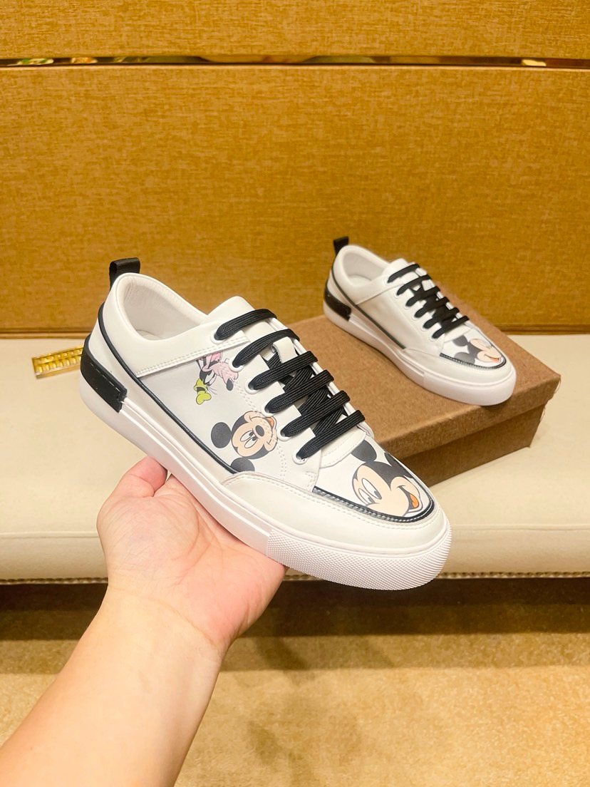White Graphic Low-Top Sneakers