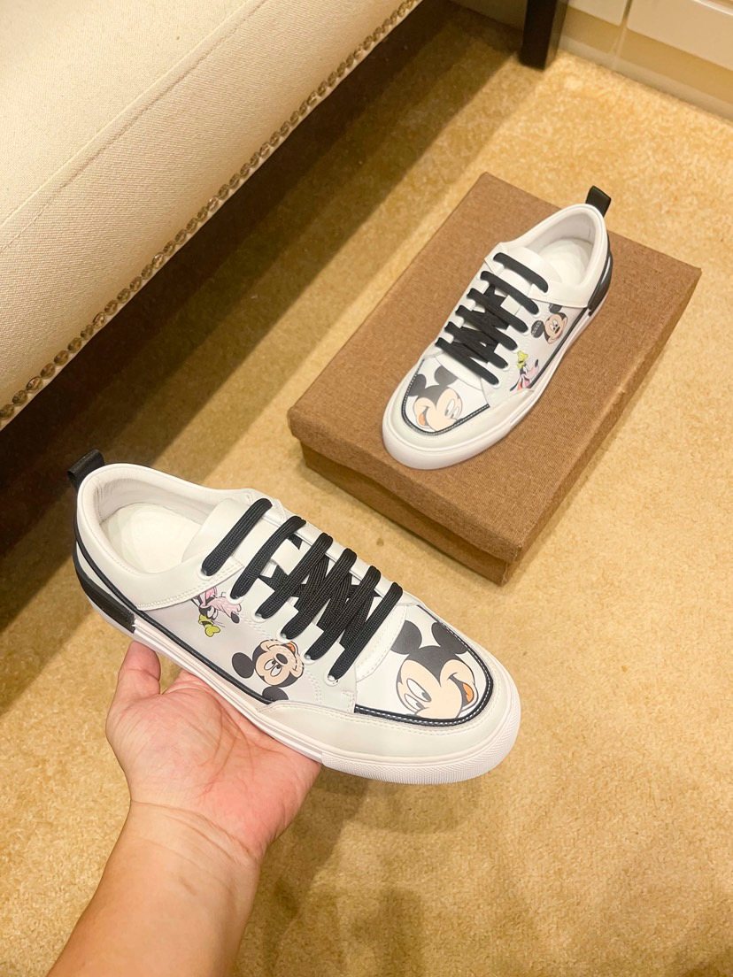 White Graphic Low-Top Sneakers