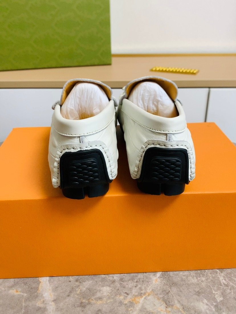 Men's White Fringe Loafers