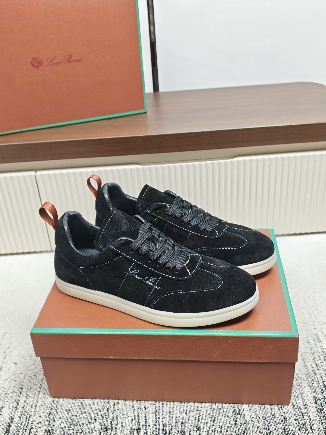 Loro Piana Black Low-Top Sneakers