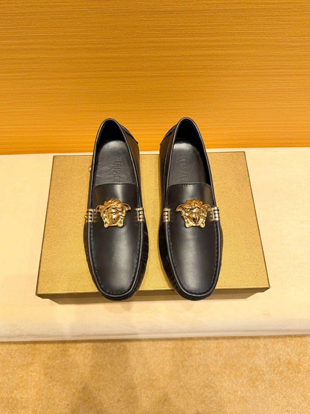 Versace Men's Black Medusa Loafers - Rubber Outsole