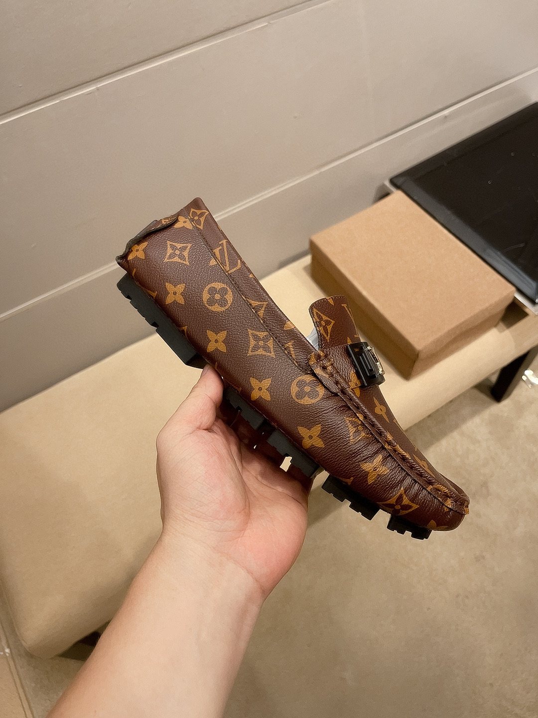 Louis Vuitton Brown Monogram Hardware Loafers