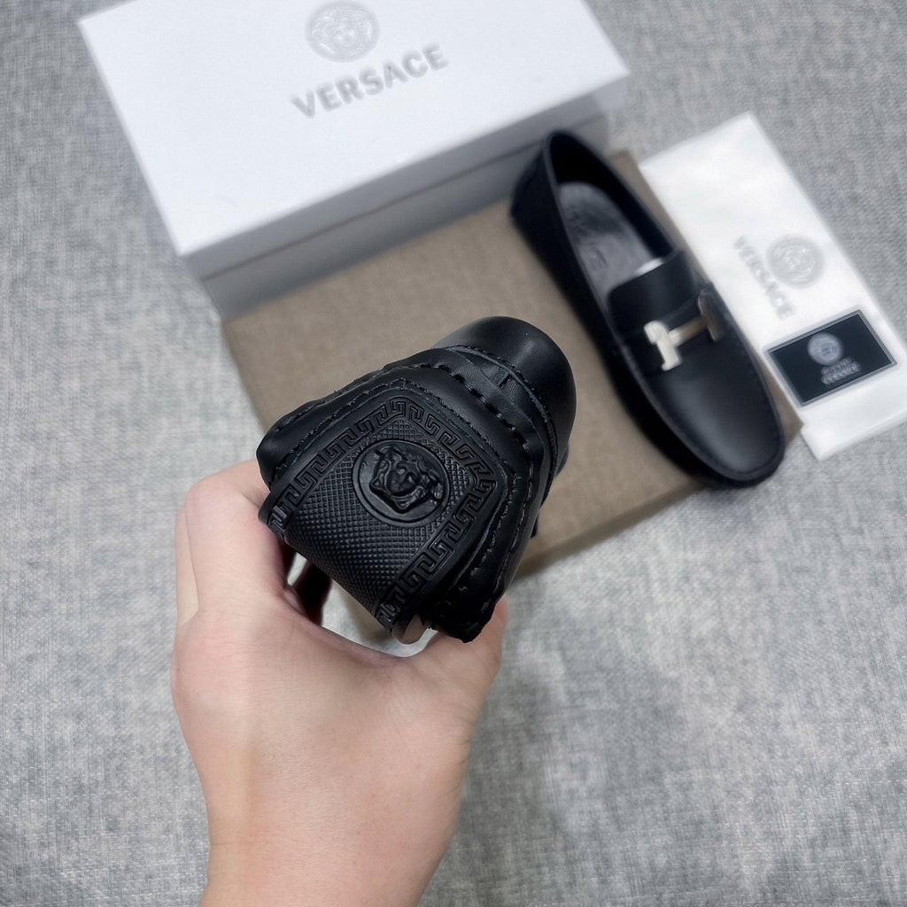 Versace Men's Black Bar Loafers