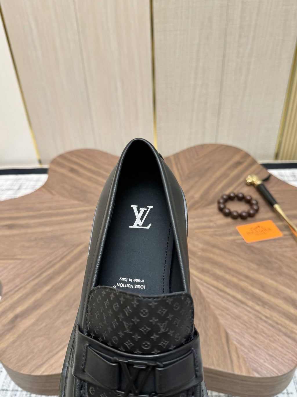 Louis Vuitton Black Textured Loafers