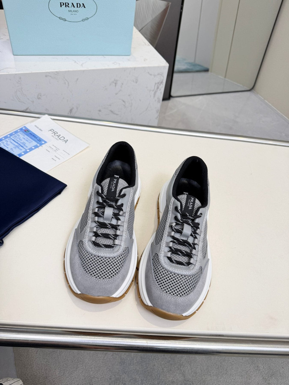 Prada Mesh Panel Sneakers