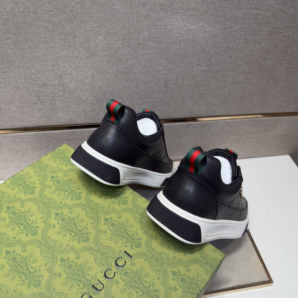 Gucci Green and Red Stripe Low-Top Sneakers