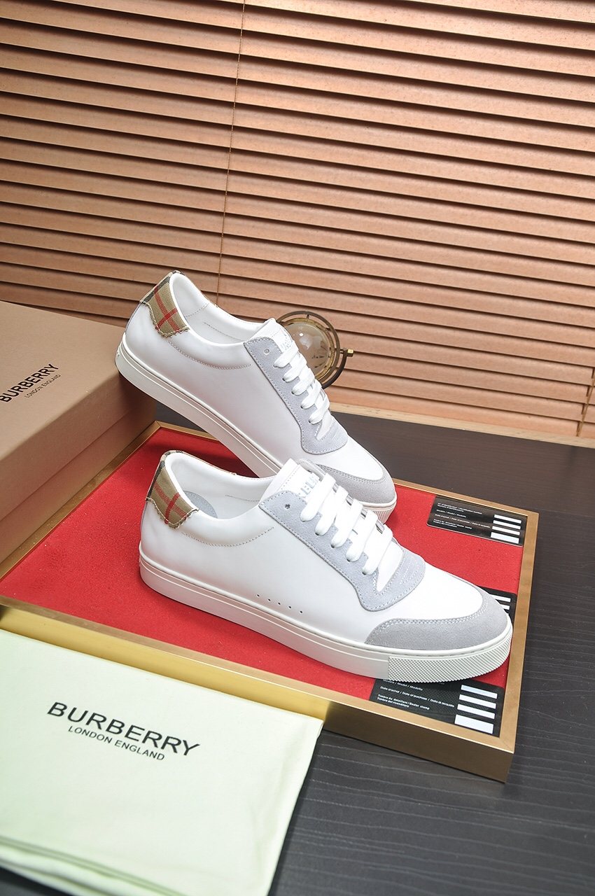 Burberry Check Heel Tab Low-Top Sneakers