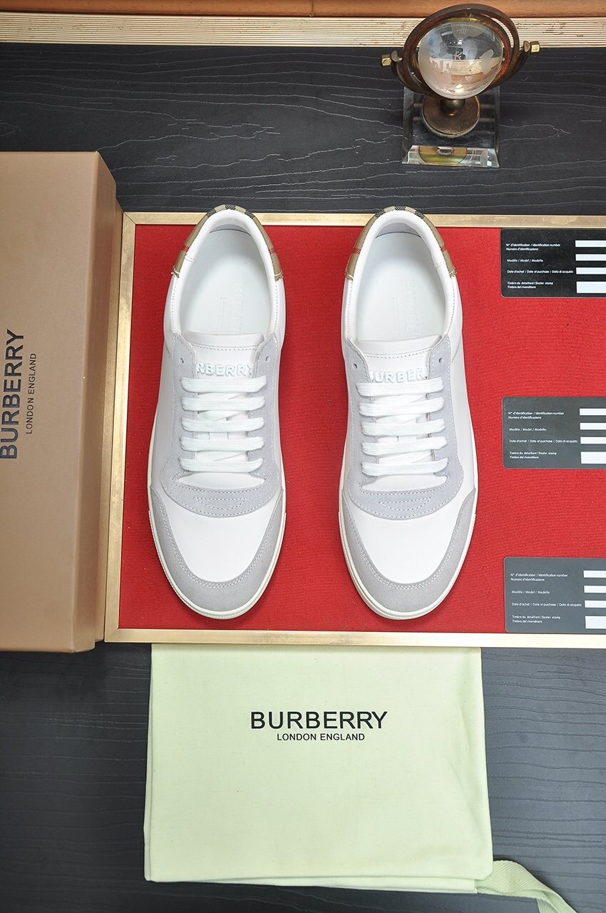 Burberry Check Heel Tab Low-Top Sneakers