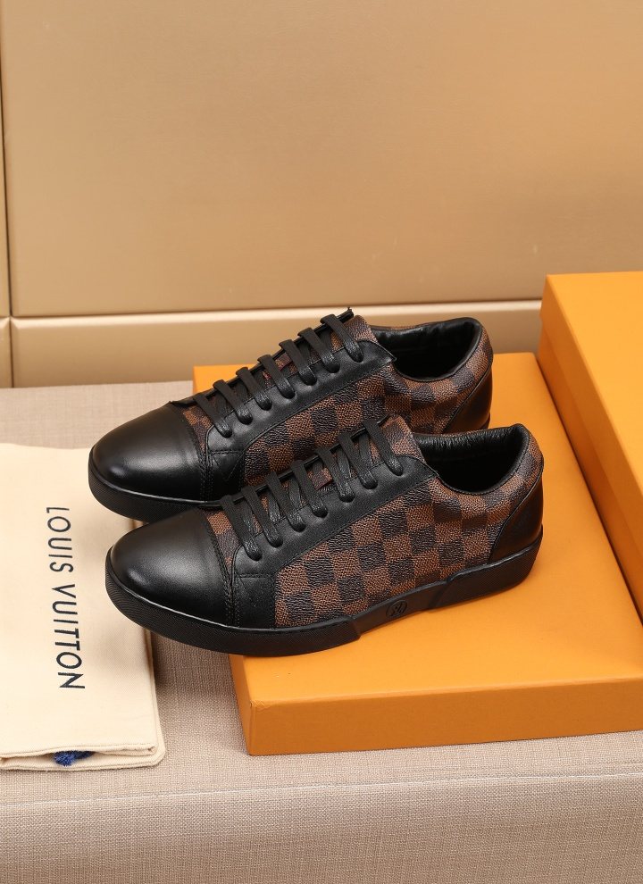 Louis Vuitton Checkered Leather Low-Top Sneakers