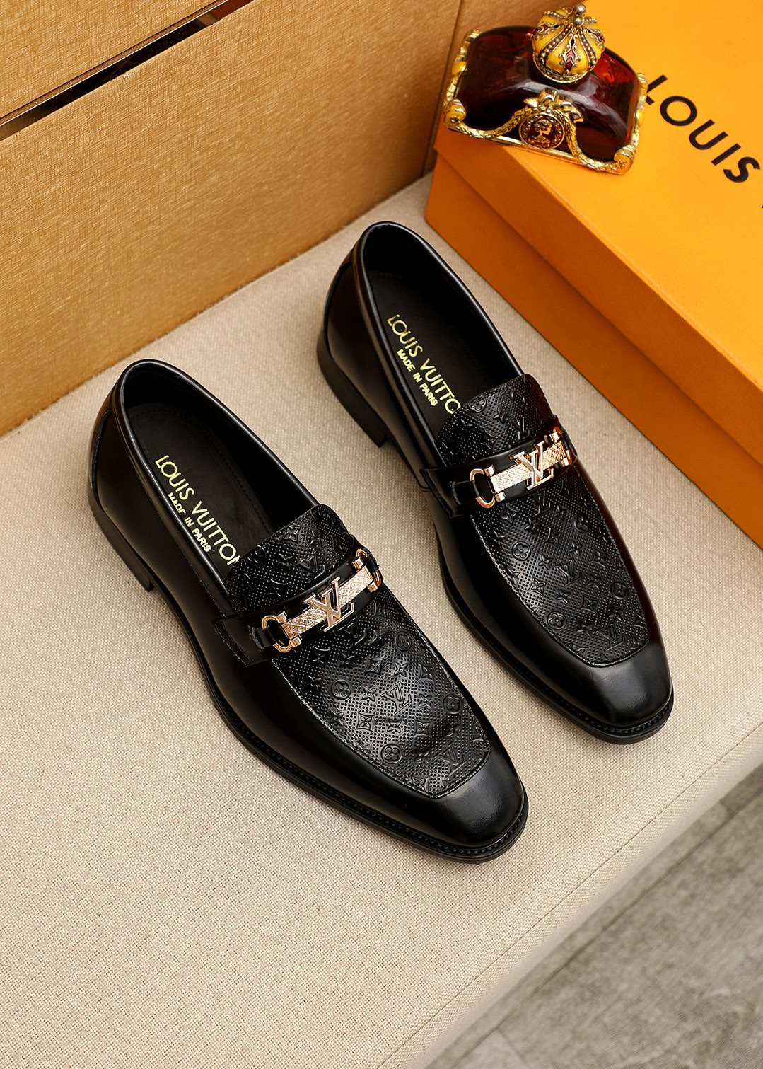 Louis Vuitton Embossed Buckle Loafers - Embossed Vamp Panels