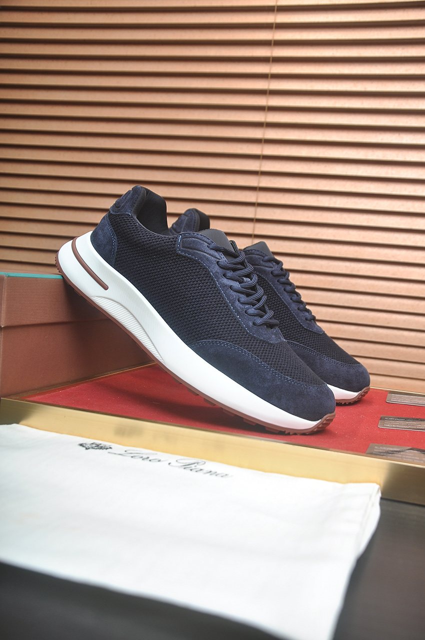 Loro Piana Textured Lace-Up Sneakers