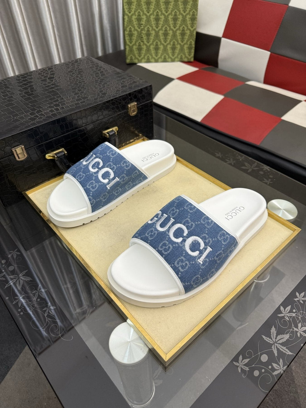 Gucci Logo Strap Slide Sandals