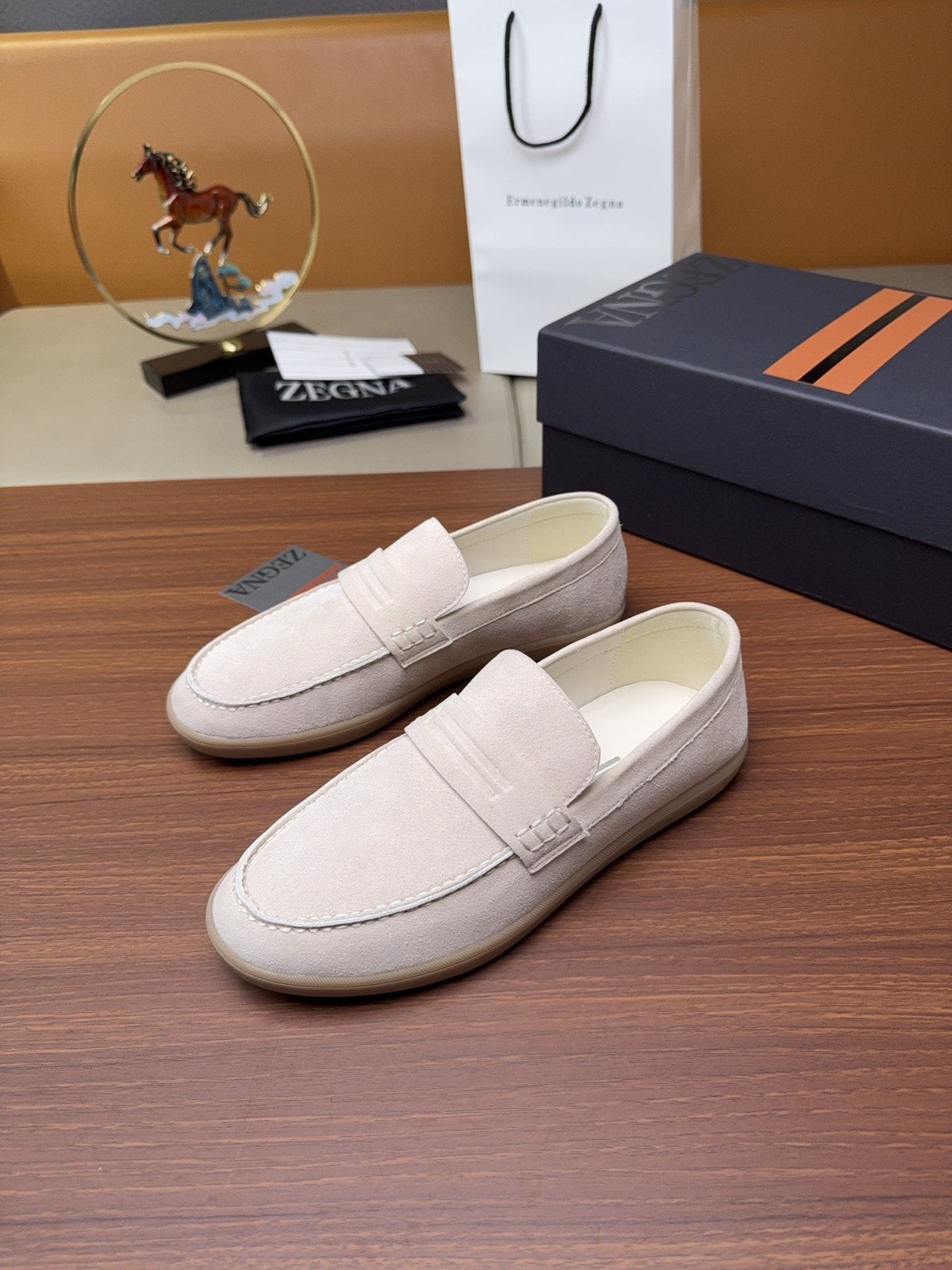 Zegna Men's Suede Strap Loafers